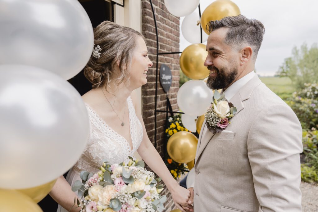 trouwfotografie van first look