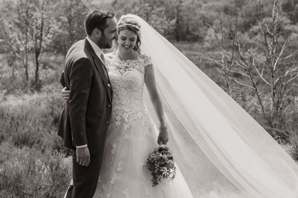 Trouwfotografie op de heide in Holten